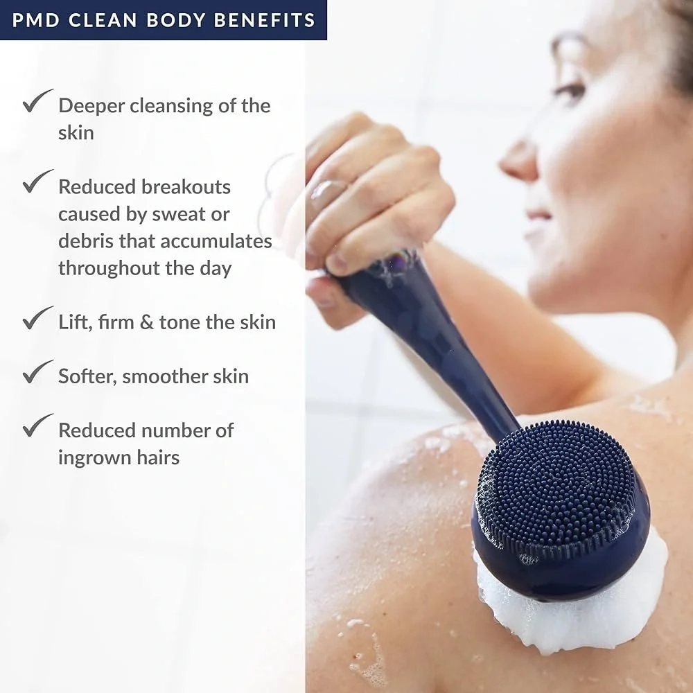 PMD Clean Body Smart Body Cleansing Device with Silicone Brush Three Attachments